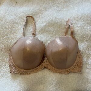 Victoria’s Secret Dream Angels Lined Demi Bra Underwire Metallic Beige 32DDD
